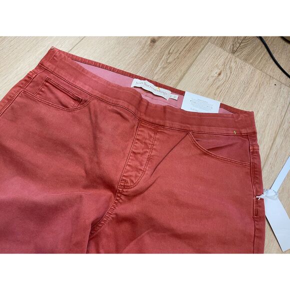 Soft Surroundings Rust Red Slim Straight Jeans Size 14P NWT - Picture 5 of 5